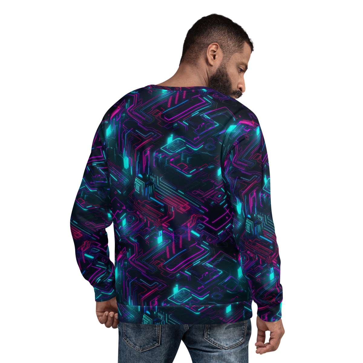 Cyberspace Circuits - Blue - Unisex Sweatshirt - Image 12