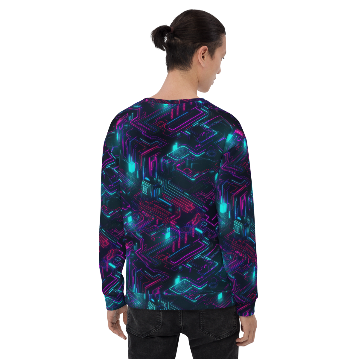 Cyberspace Circuits - Blue - Unisex Sweatshirt - Image 13