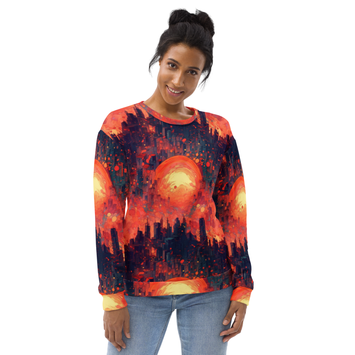 Fiery Dawn - Red/Black- Unisex Sweatshirt - Image 5
