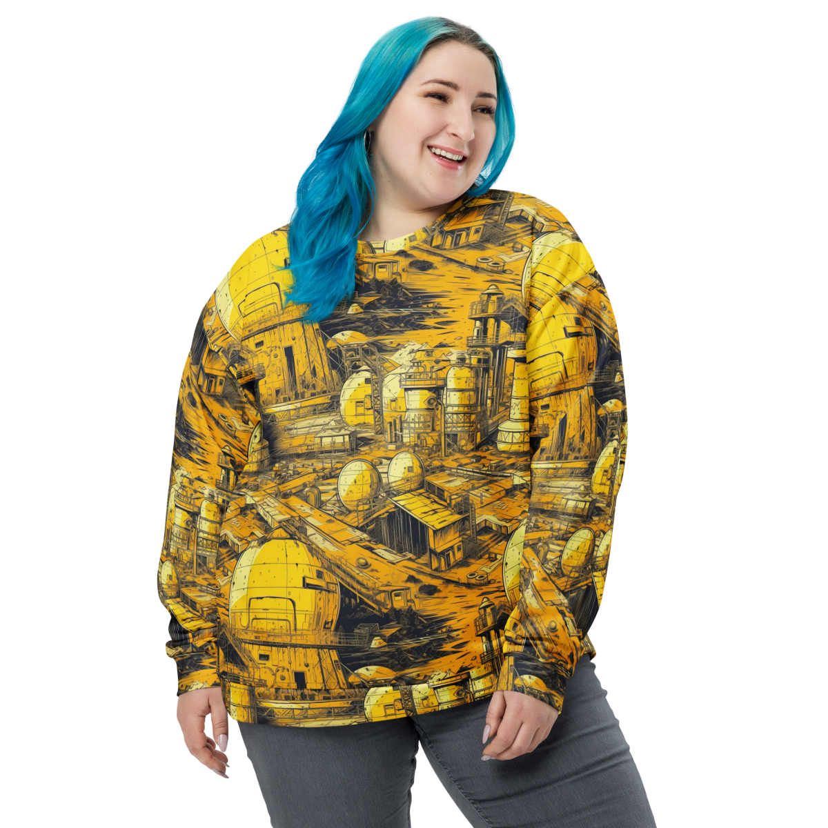 Moon Base - Yellown - Unisex Sweatshirt - Image 4