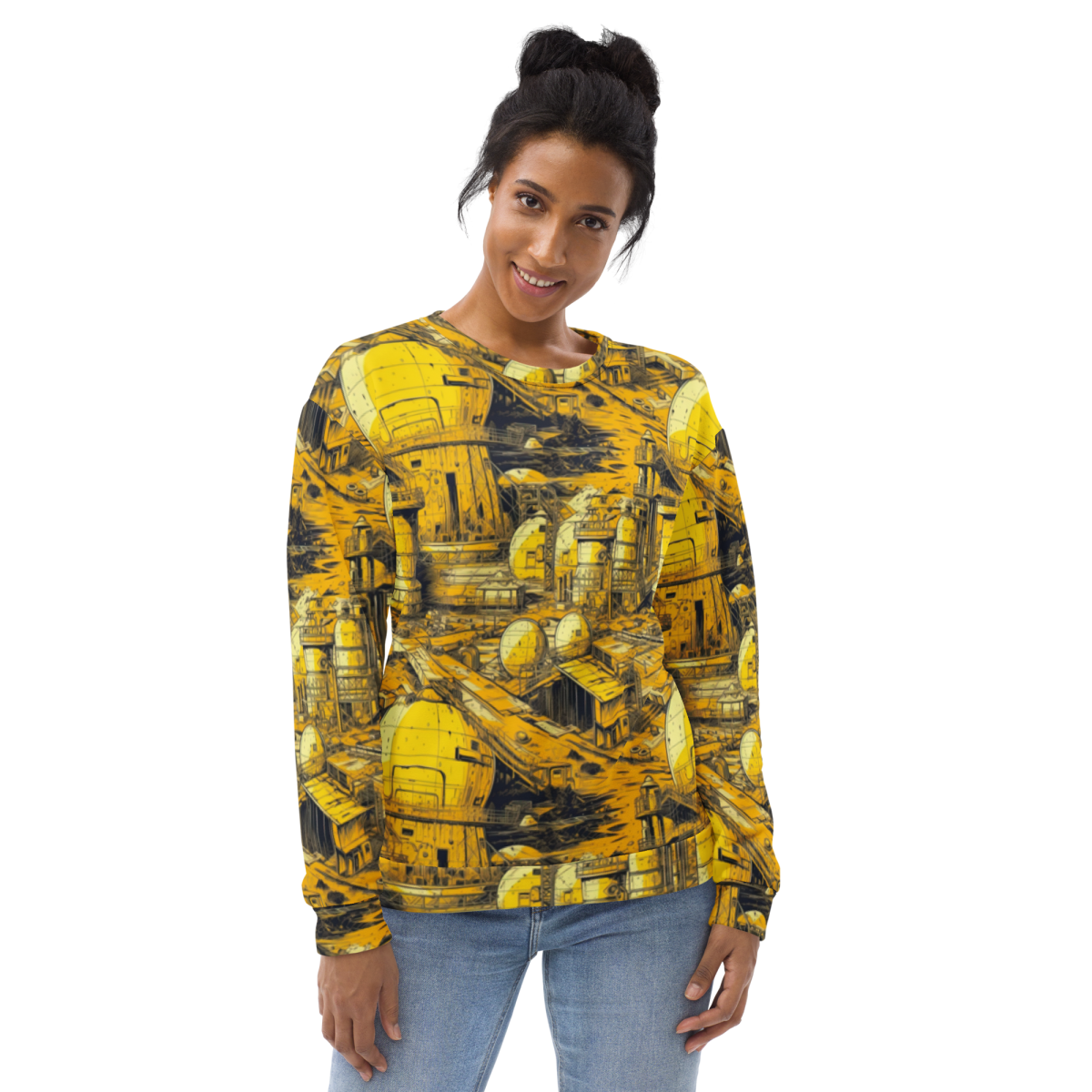 Moon Base - Yellown - Unisex Sweatshirt - Image 5