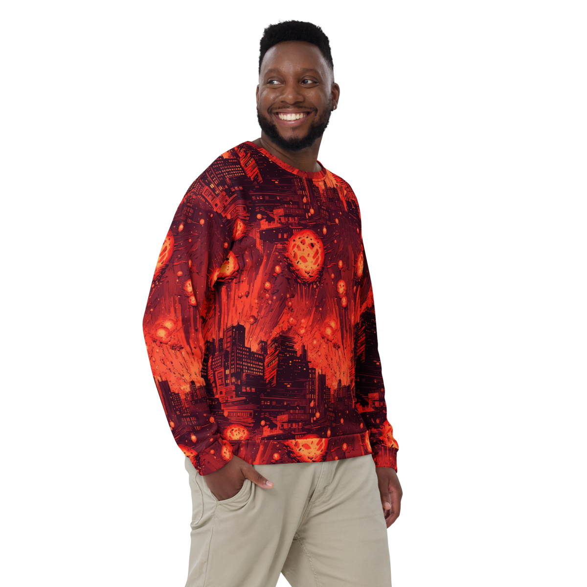 Meteor Strike - Red - Unisex Sweatshirt - Image 2