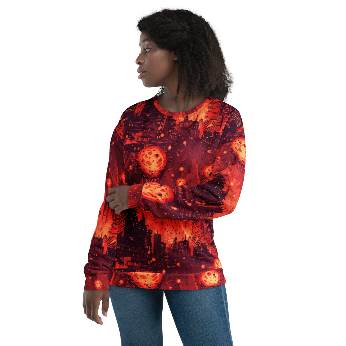 Meteor Strike - Red - Unisex Sweatshirt - Image 3
