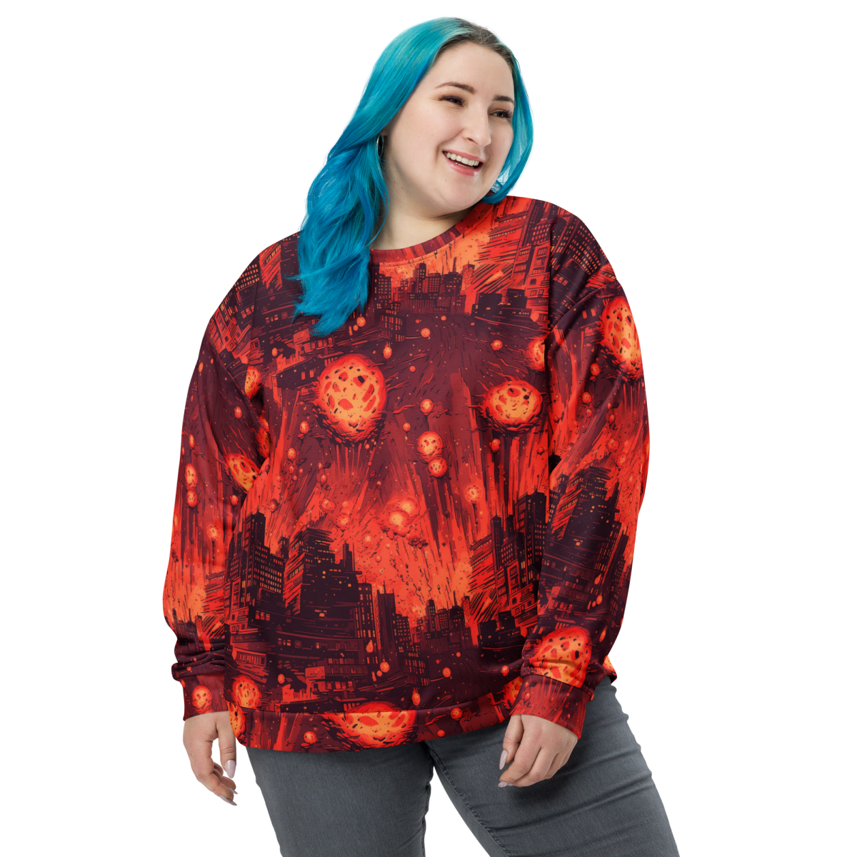 Meteor Strike - Red - Unisex Sweatshirt - Image 4