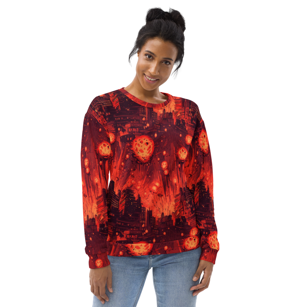 Meteor Strike - Red - Unisex Sweatshirt - Image 5