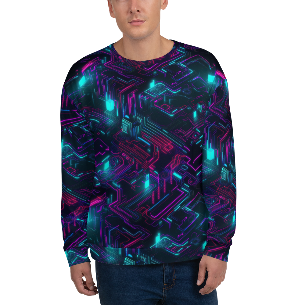 Cyberspace Circuits - Blue - Unisex Sweatshirt