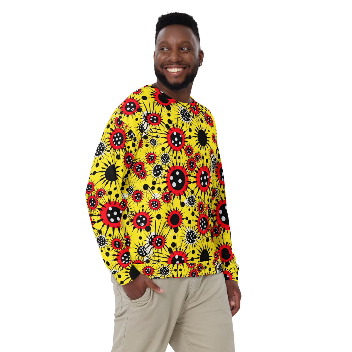 Virus Attack - Yellow/Red - Unisex Sweatshirt - Image 2