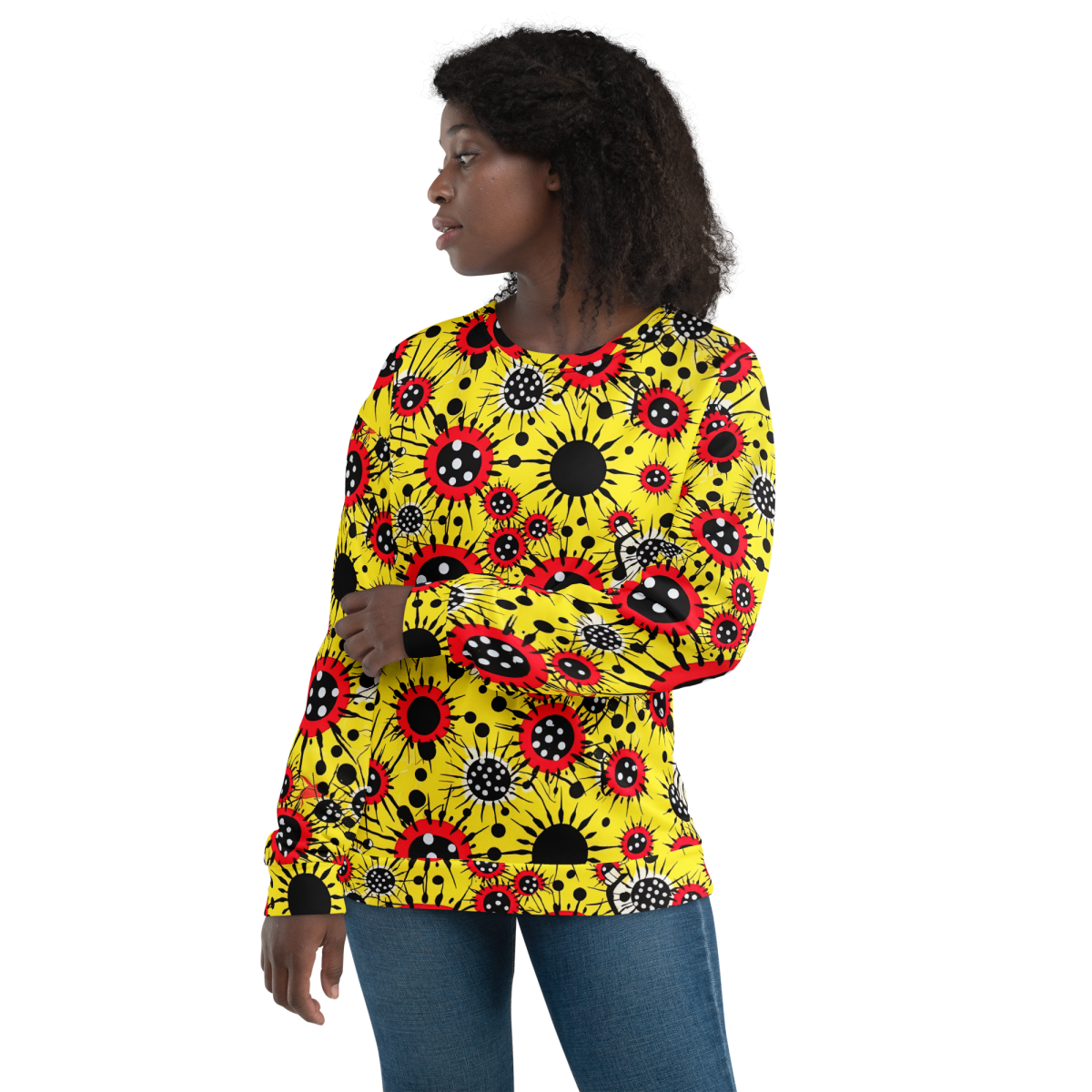 Virus Attack - Yellow/Red - Unisex Sweatshirt - Image 3