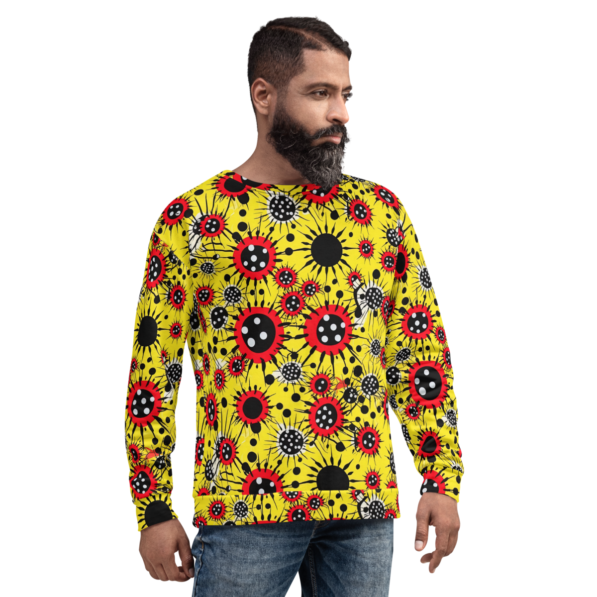 Virus Attack - Yellow/Red - Unisex Sweatshirt - Image 6