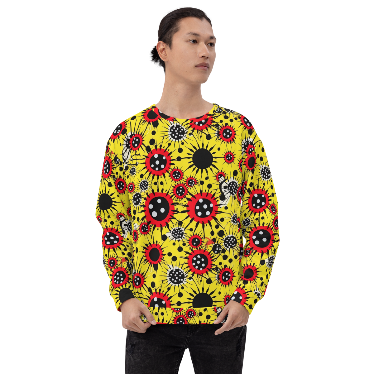 Virus Attack - Yellow/Red - Unisex Sweatshirt - Image 7