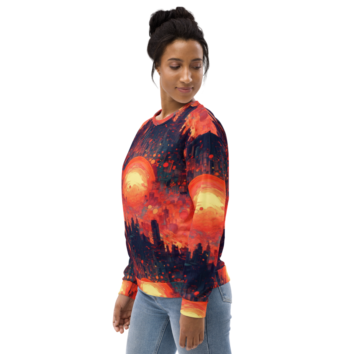 Fiery Dawn - Red/Black- Unisex Sweatshirt - Image 21