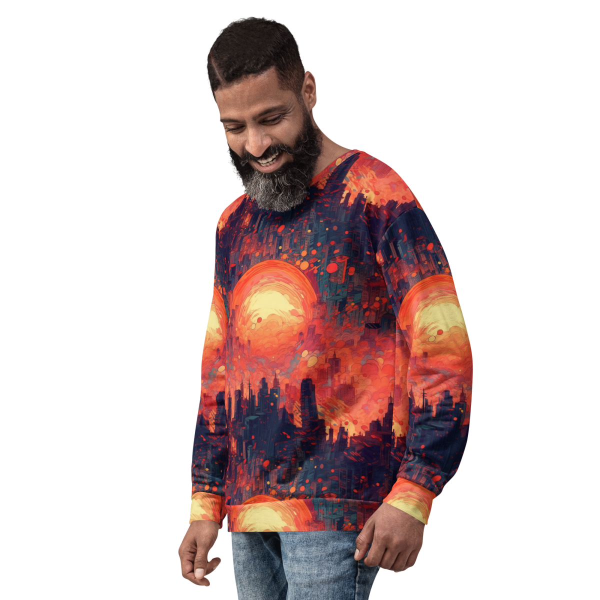 Fiery Dawn - Red/Black- Unisex Sweatshirt - Image 22