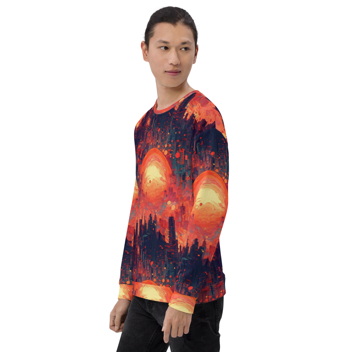 Fiery Dawn - Red/Black- Unisex Sweatshirt - Image 23