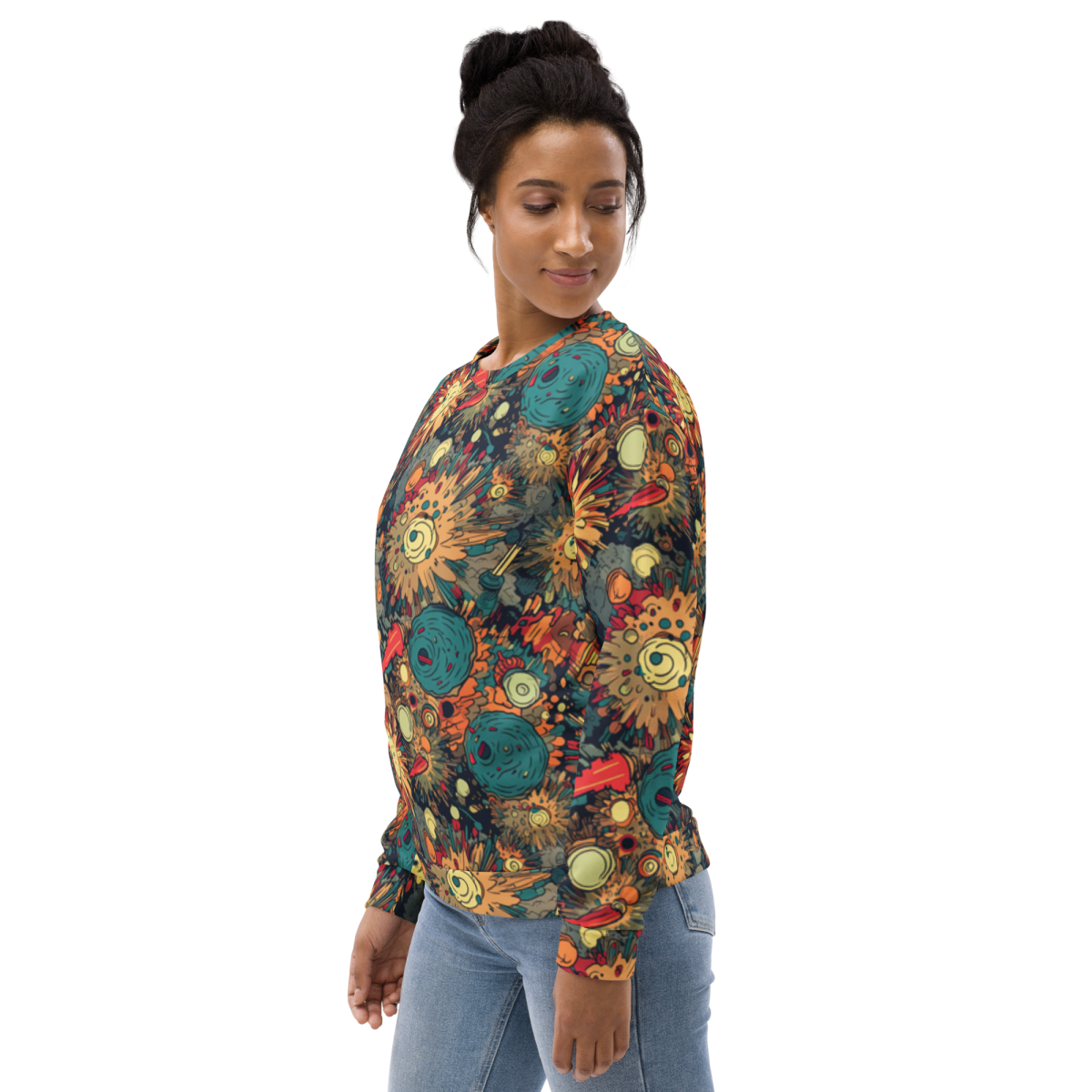 Flaming Fission - Blue/Yellow - Unisex Sweatshirt - Image 21