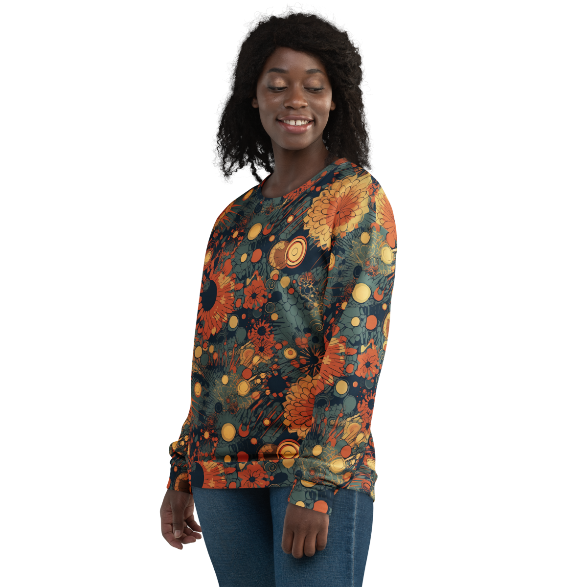 Trampled Flowers - Green/Blue - Unisex Sweatshirt - Image 19