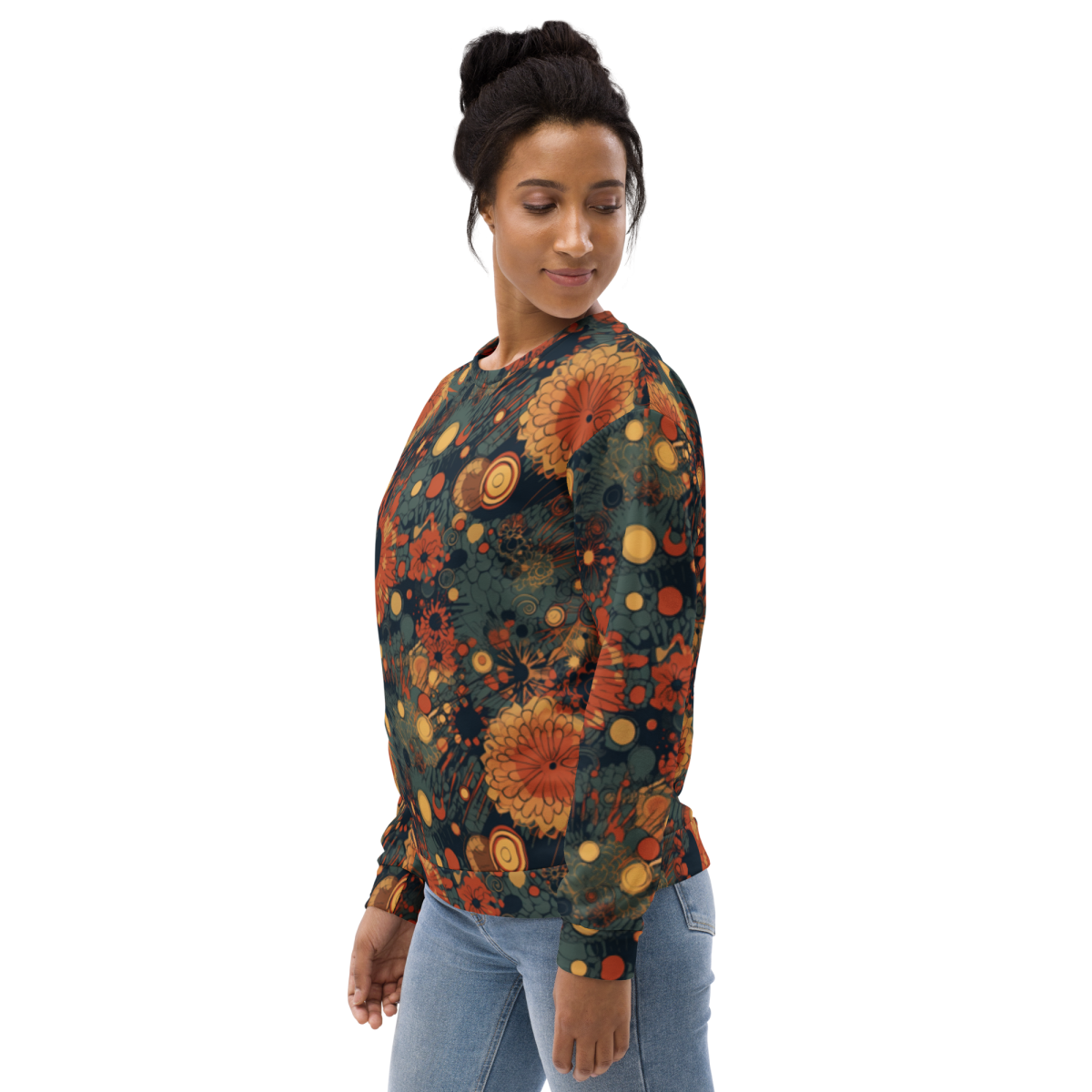 Trampled Flowers - Green/Blue - Unisex Sweatshirt - Image 21