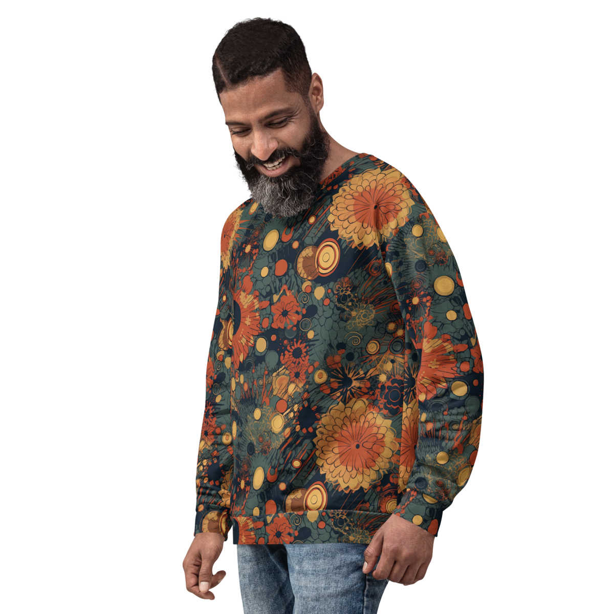 Trampled Flowers - Green/Blue - Unisex Sweatshirt - Image 22