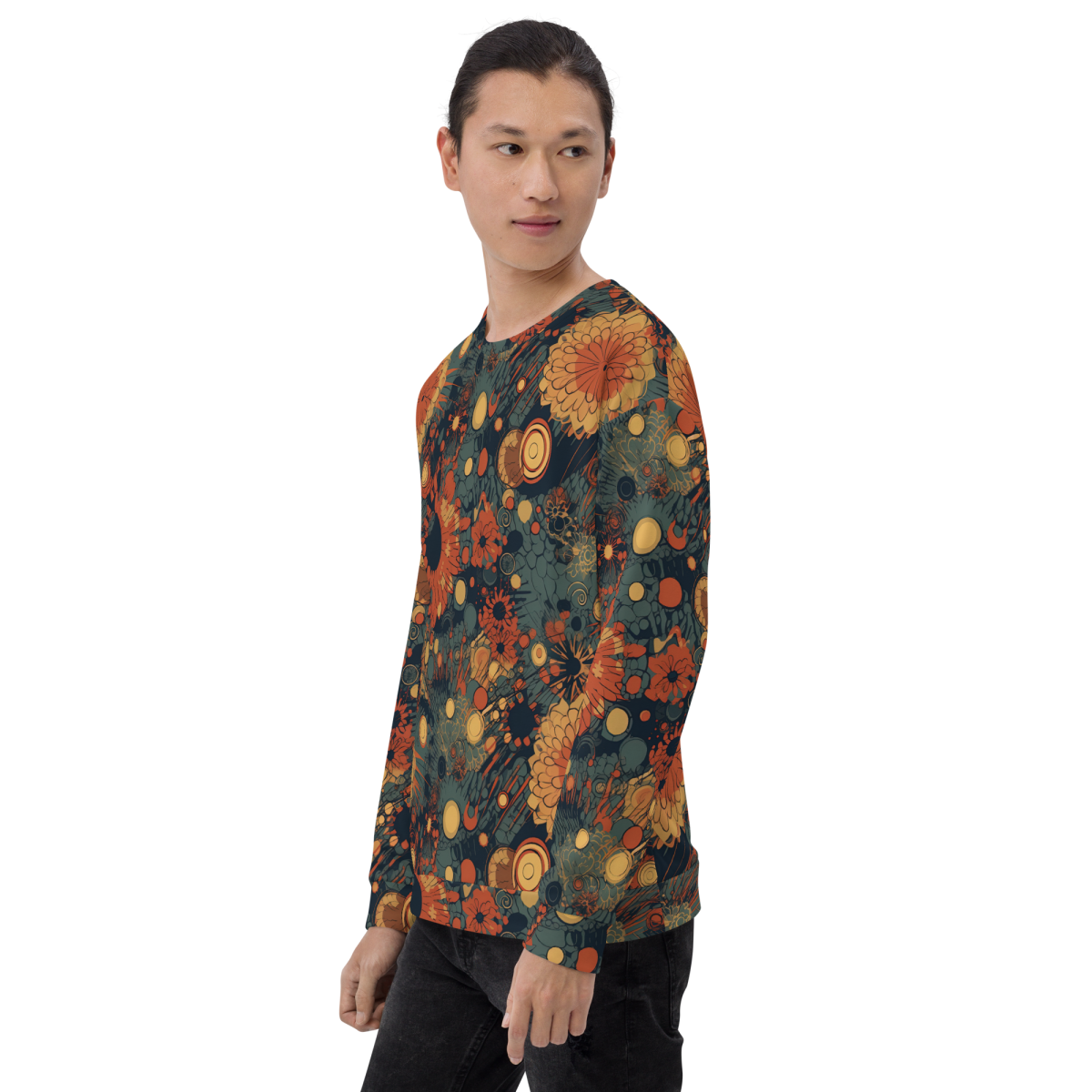 Trampled Flowers - Green/Blue - Unisex Sweatshirt - Image 23
