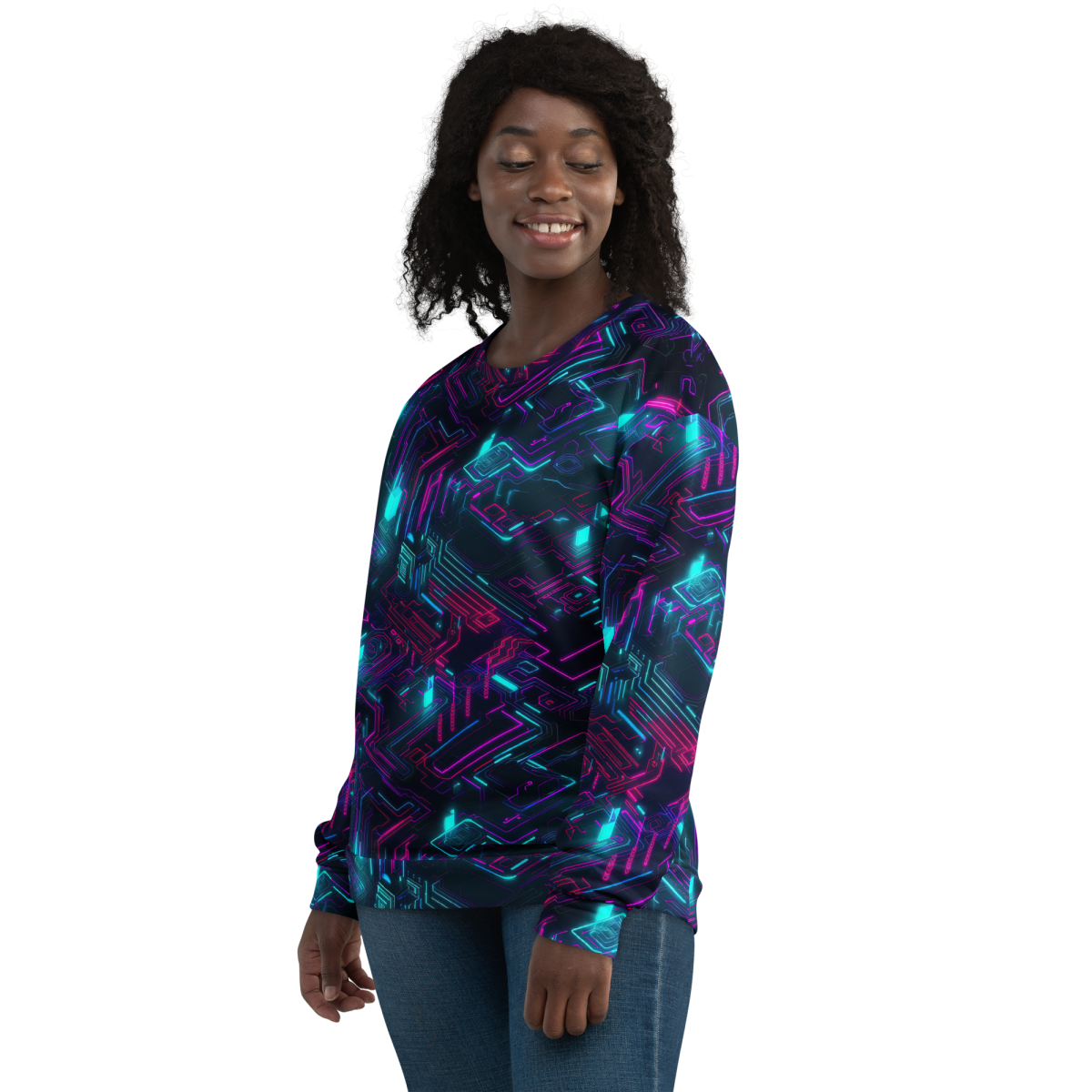 Cyberspace Circuits - Blue - Unisex Sweatshirt - Image 19