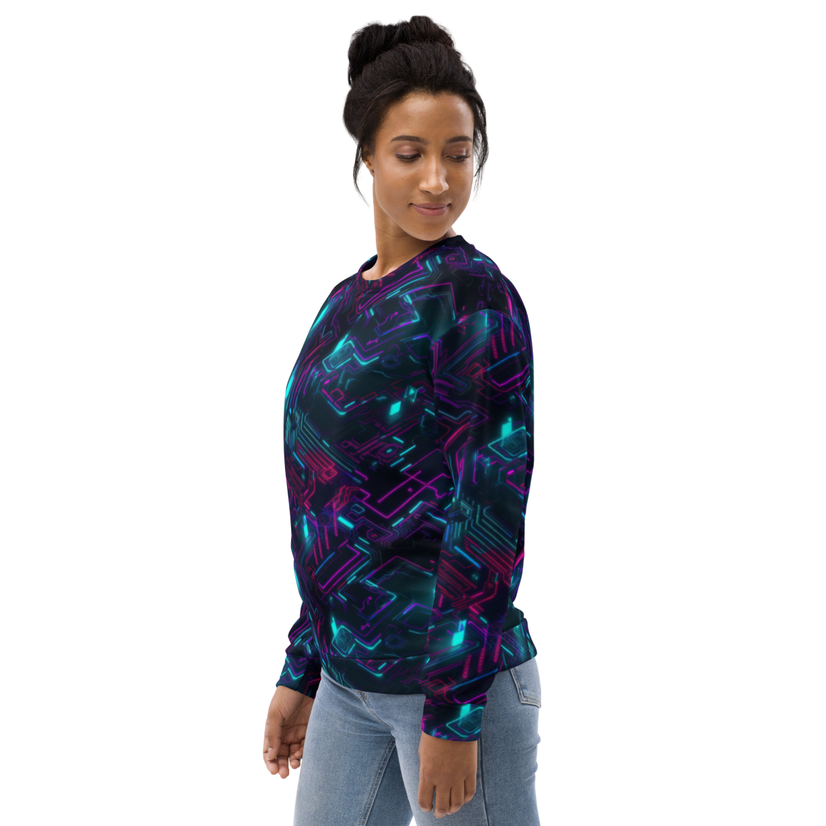 Cyberspace Circuits - Blue - Unisex Sweatshirt - Image 21