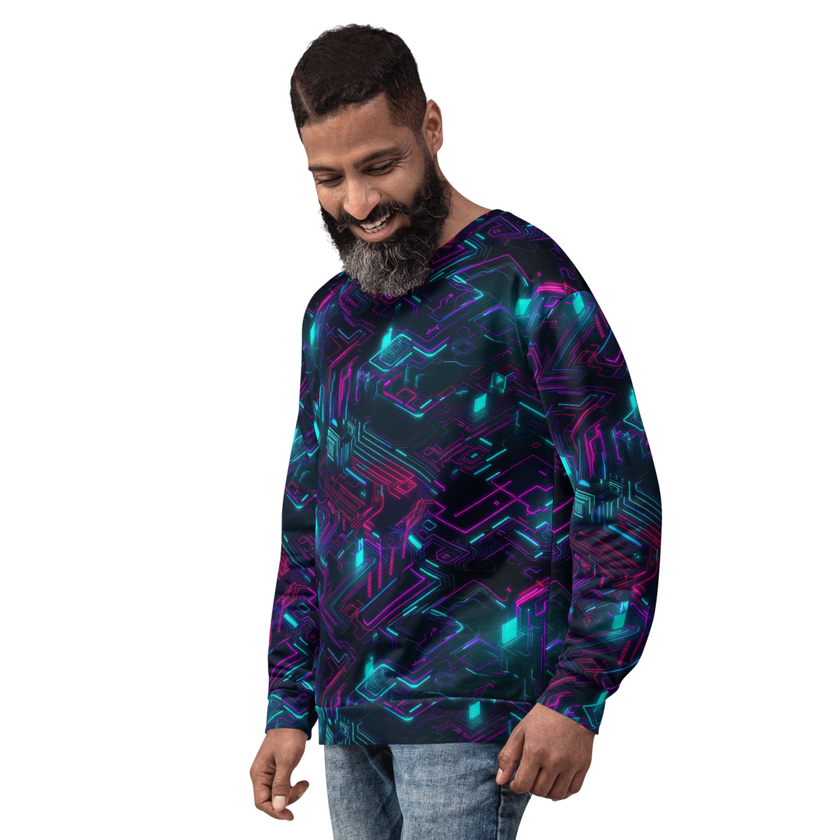 Cyberspace Circuits - Blue - Unisex Sweatshirt - Image 22