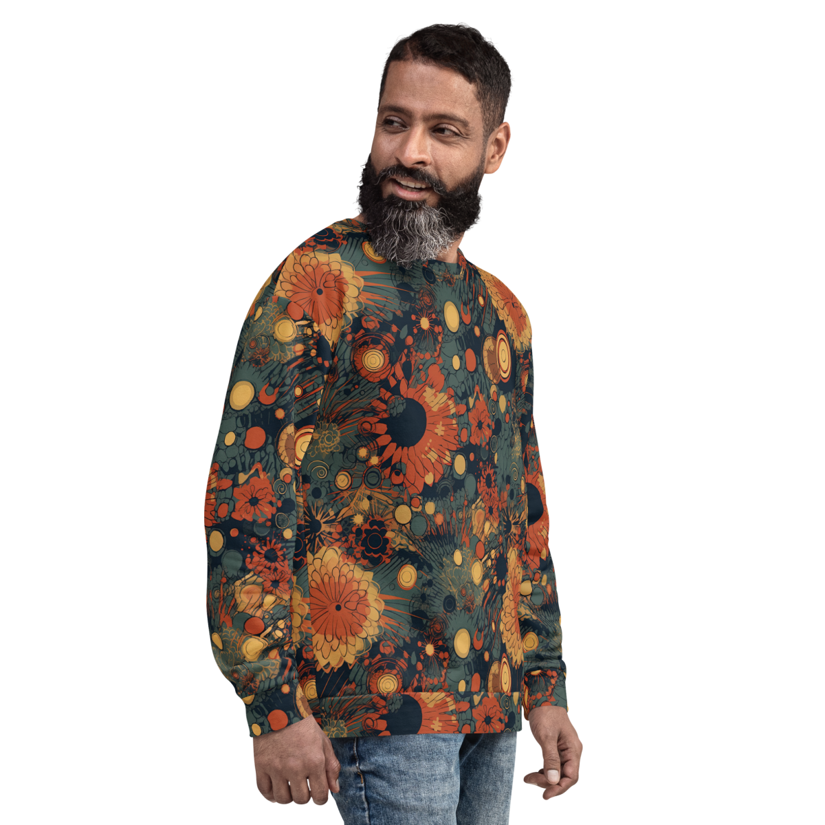Trampled Flowers - Green/Blue - Unisex Sweatshirt - Image 16