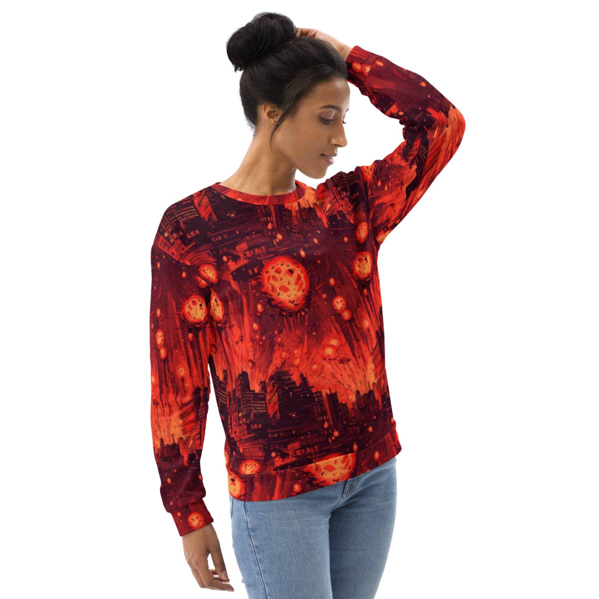 Meteor Strike - Red - Unisex Sweatshirt - Image 15