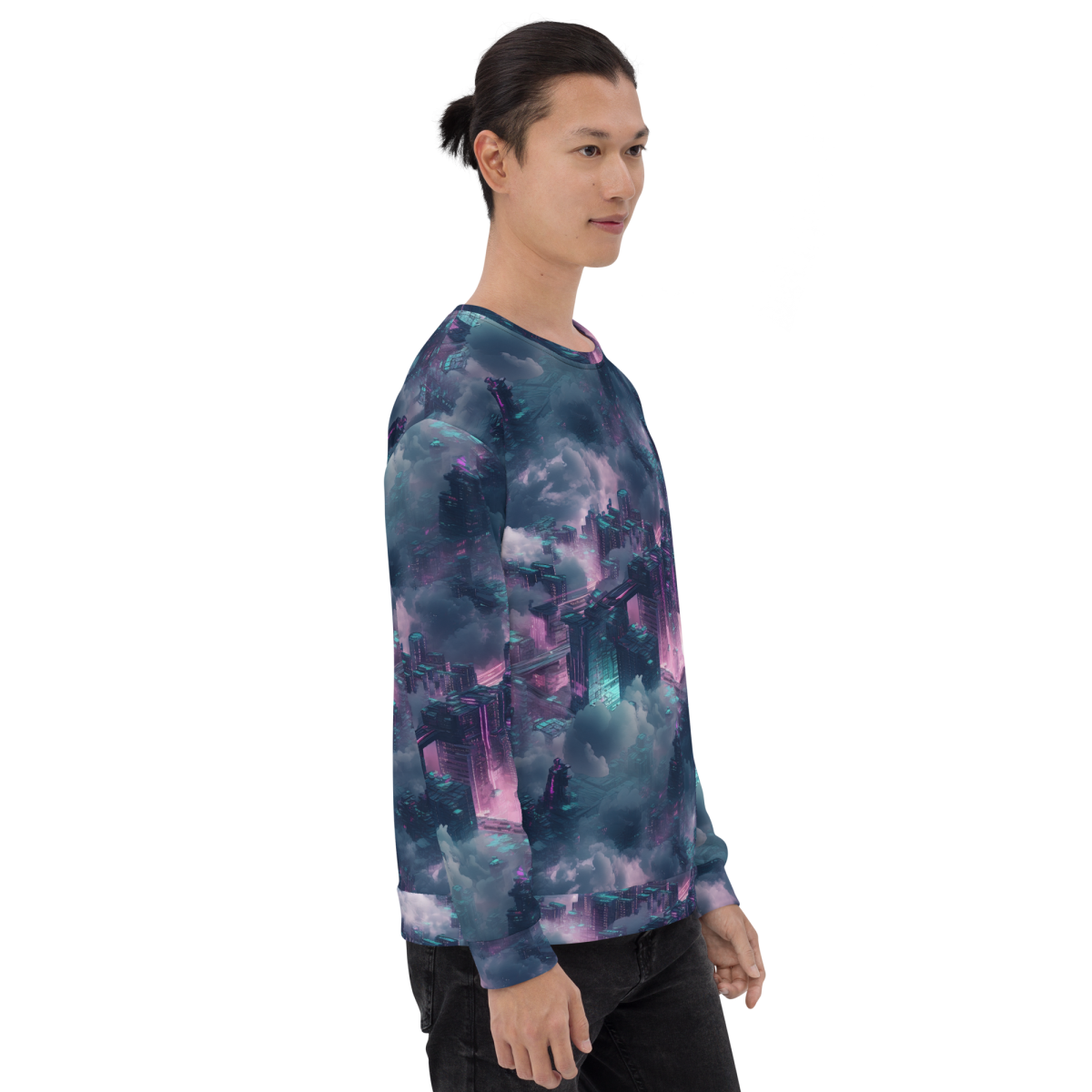 Cloudy City - Blue/Magenta - Unisex Sweatshirt - Image 17
