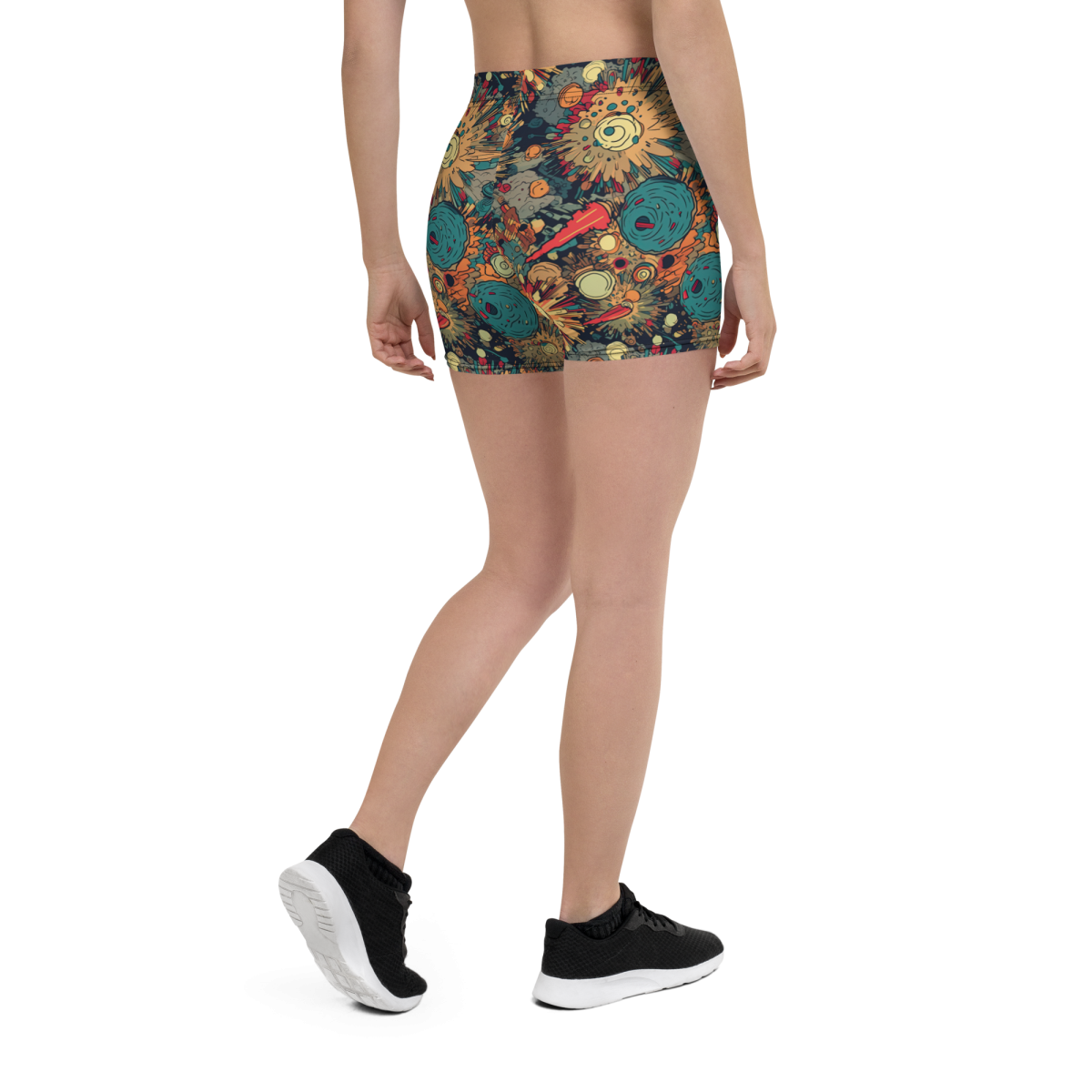 Flaming Fission - Blue/Yellow - Women's Shorts - Image 6