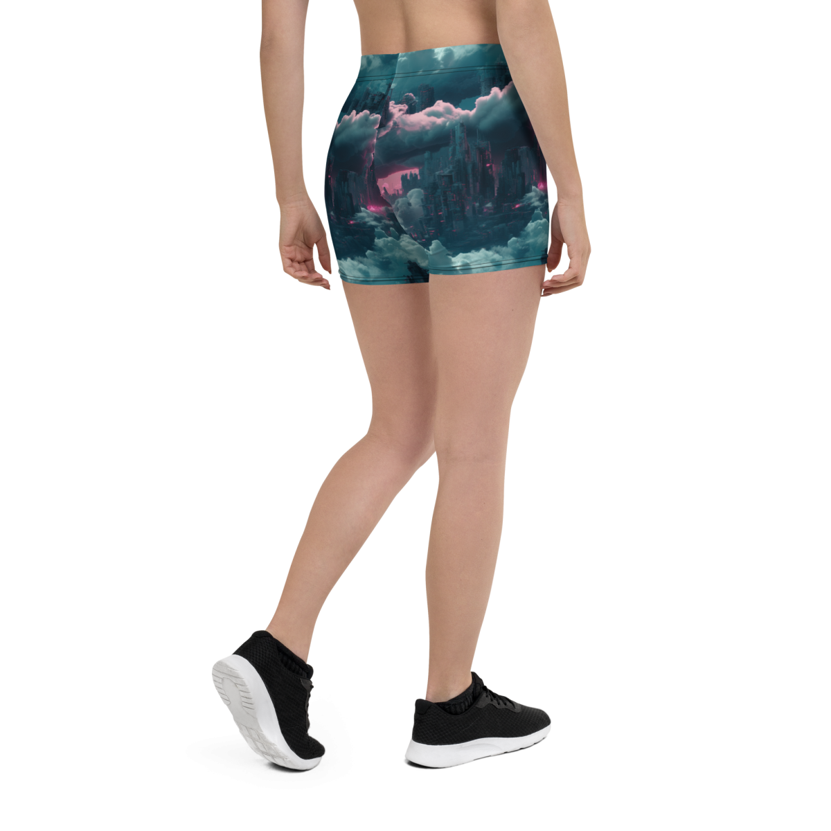Cloudy Skyscraper - Blue/Magenta - Women's Shorts - Image 6
