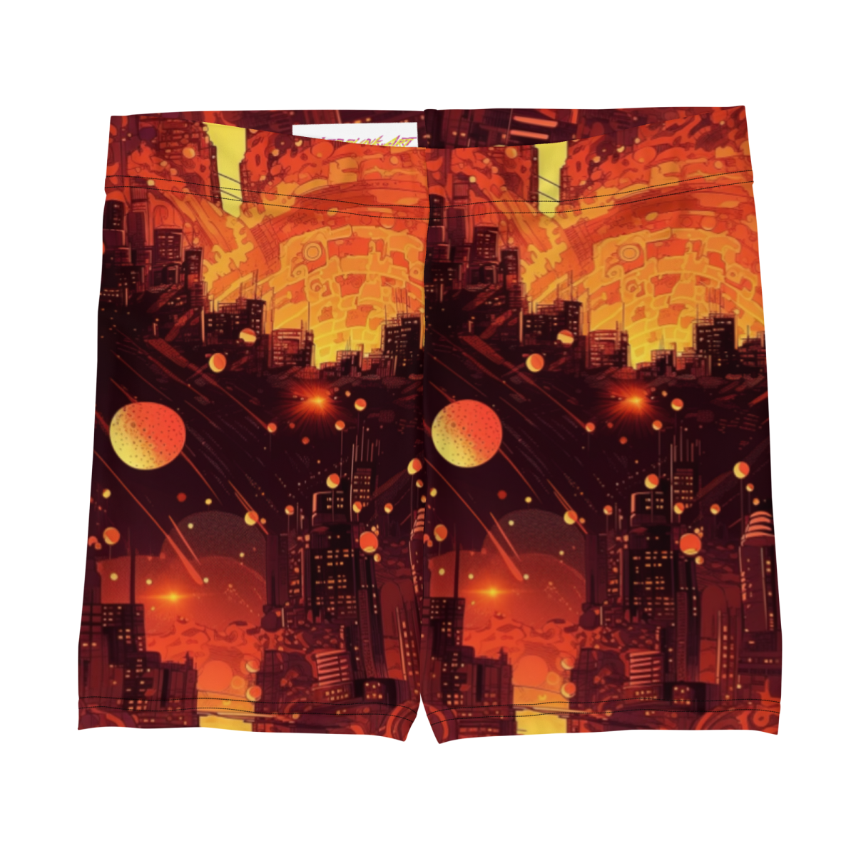 Spiral Flame - Orange/Black - Women's Shorts