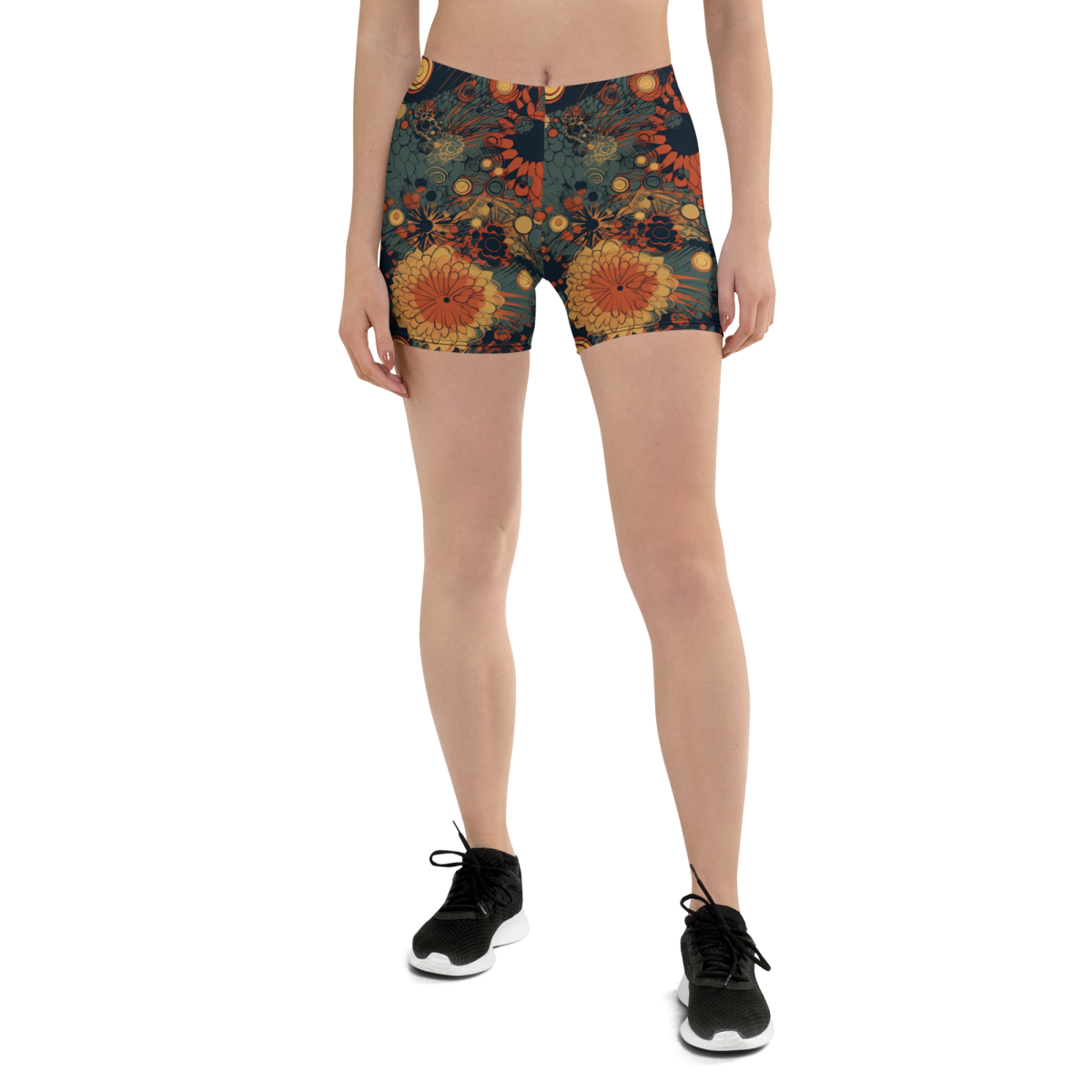 Trampled Flowers - Green/Blue - Women's Shorts - Image 7