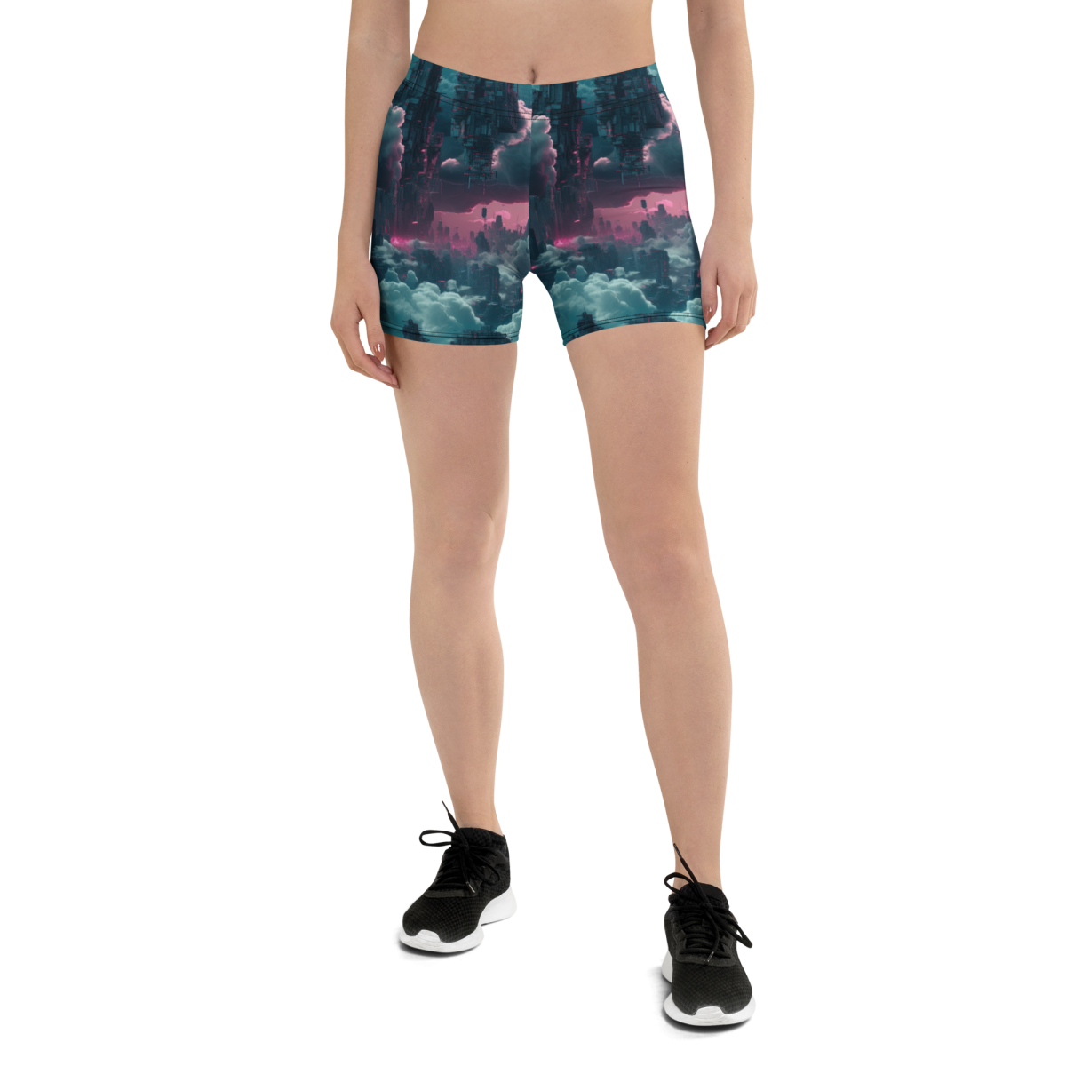 Cloudy Skyscraper - Blue/Magenta - Women's Shorts - Image 7
