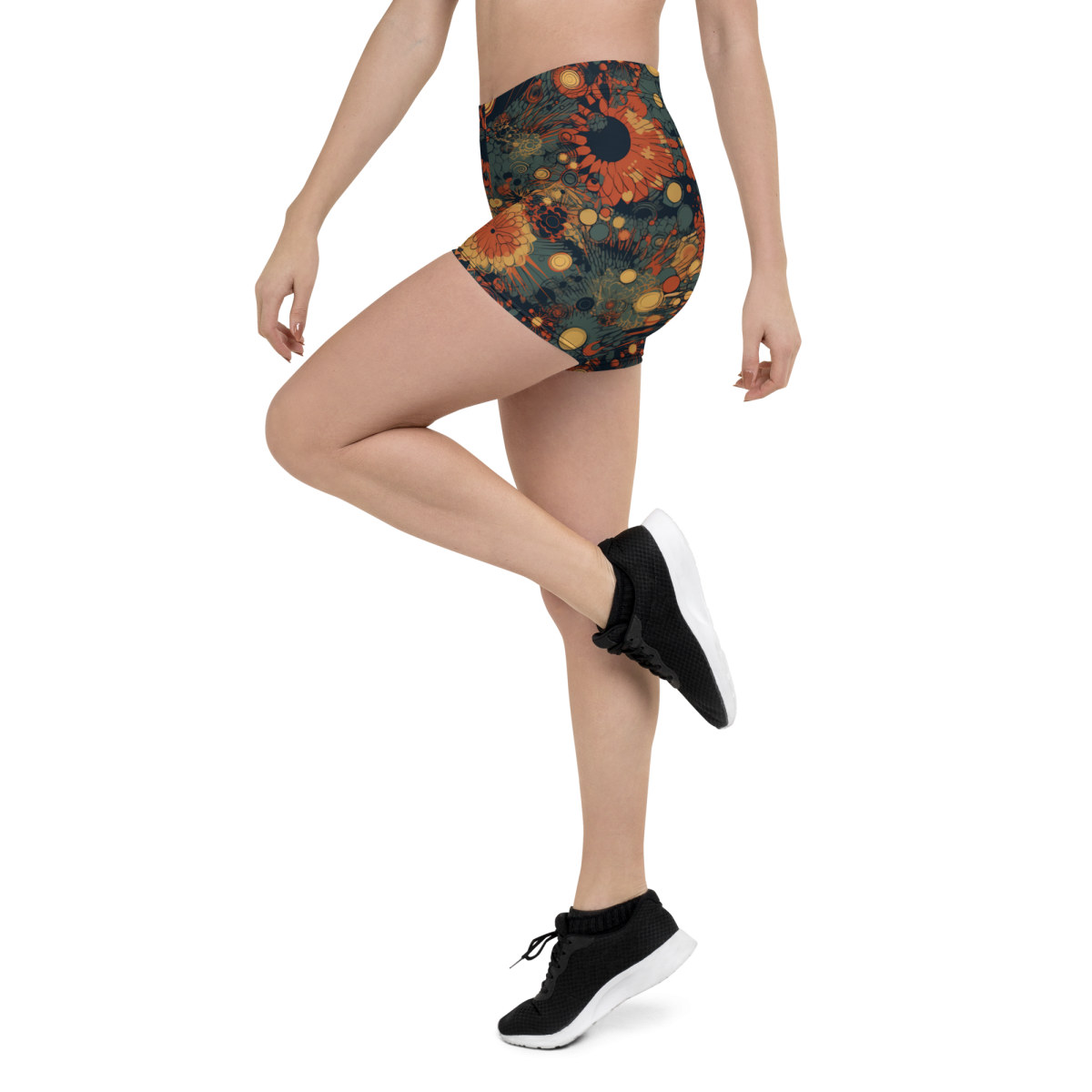 Trampled Flowers - Green/Blue - Women's Shorts - Image 4