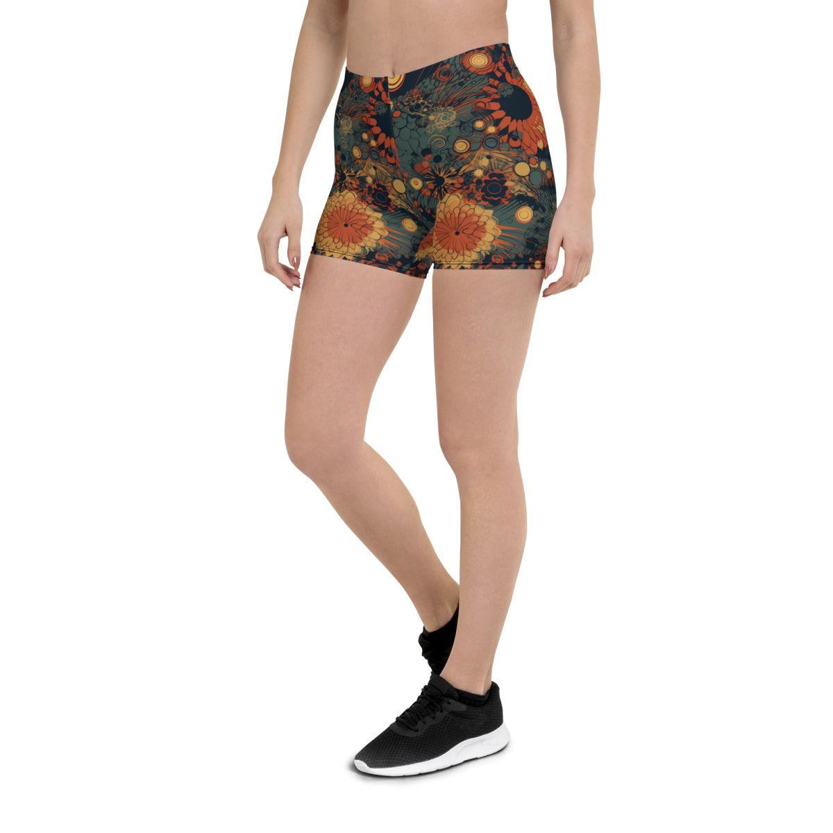 Trampled Flowers - Green/Blue - Women's Shorts - Image 3