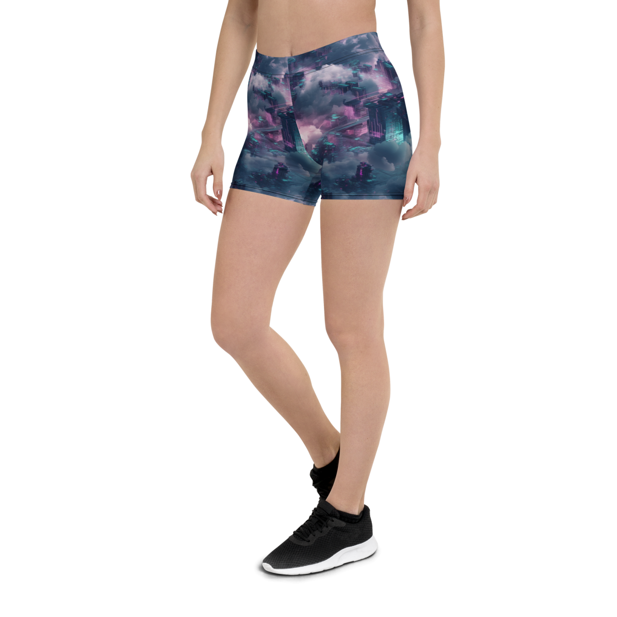 Cloudy City - Blue/Magenta - Women's Shorts - Image 3