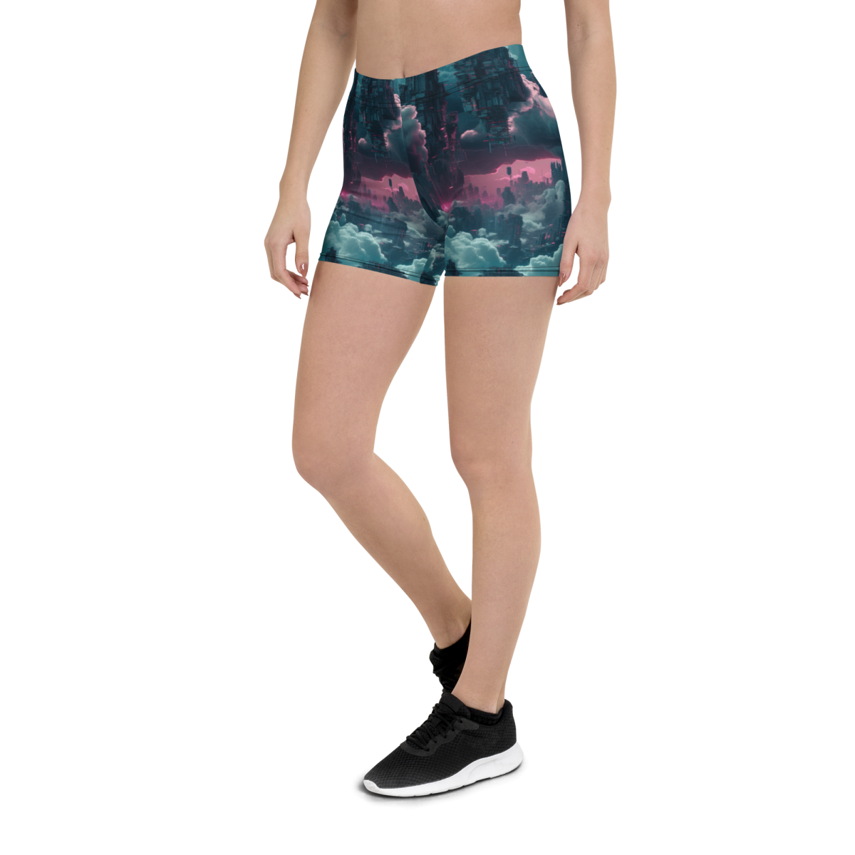 Cloudy Skyscraper - Blue/Magenta - Women's Shorts - Image 3