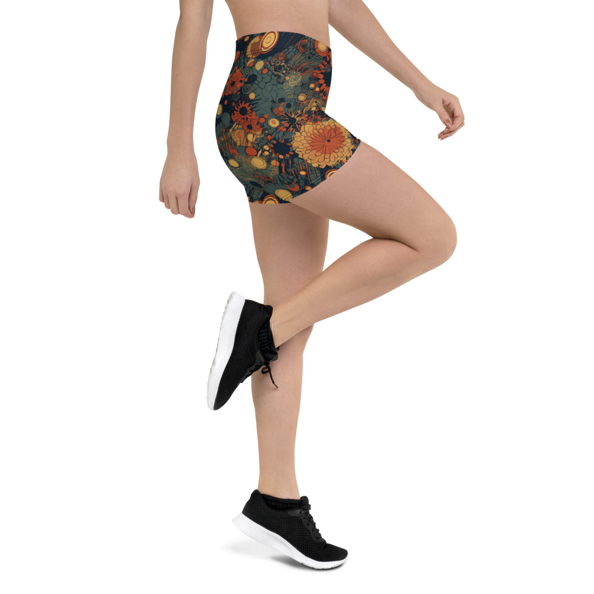 Trampled Flowers - Green/Blue - Women's Shorts - Image 5