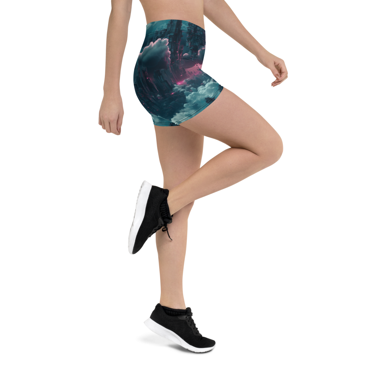 Cloudy Skyscraper - Blue/Magenta - Women's Shorts - Image 5