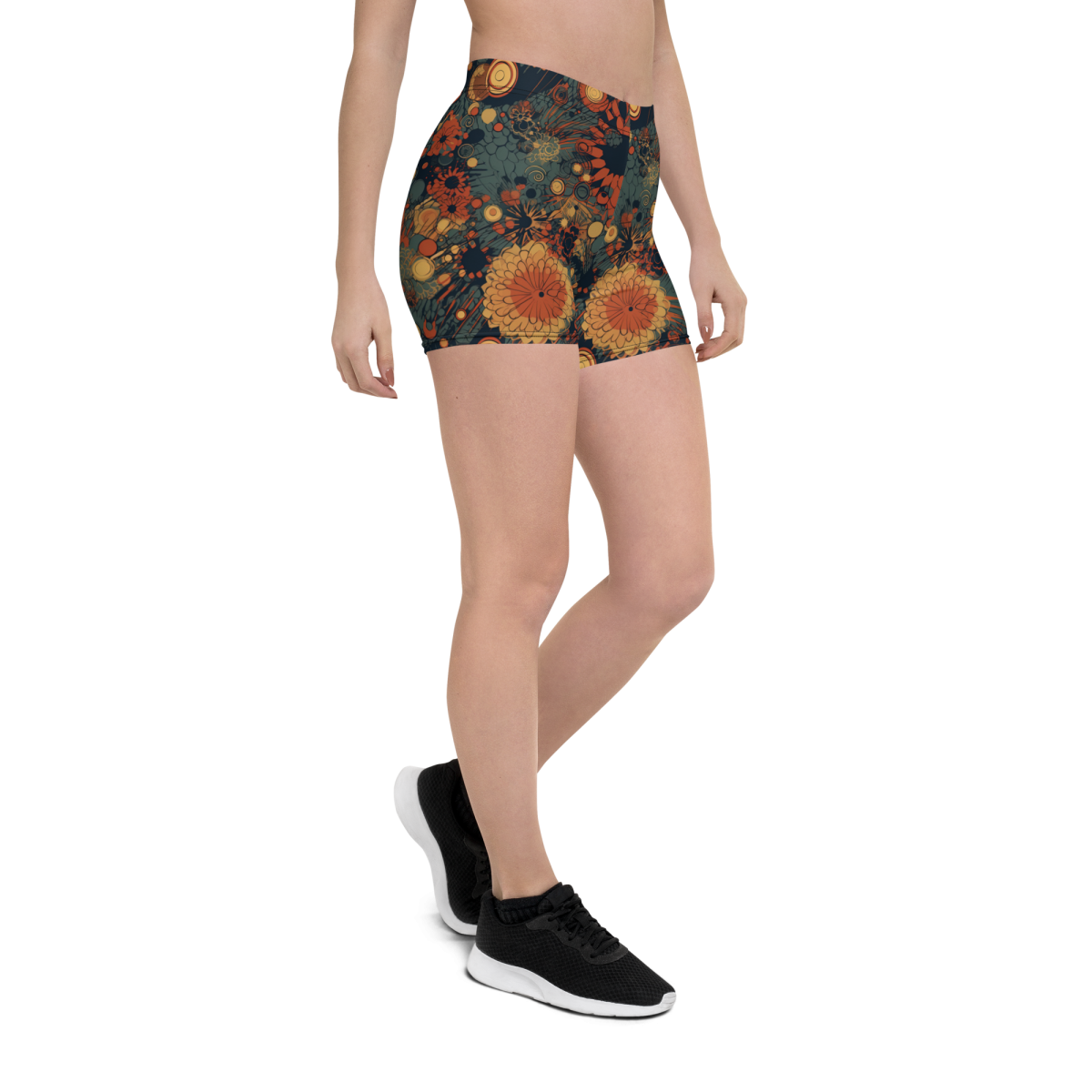 Trampled Flowers - Green/Blue - Women's Shorts - Image 2