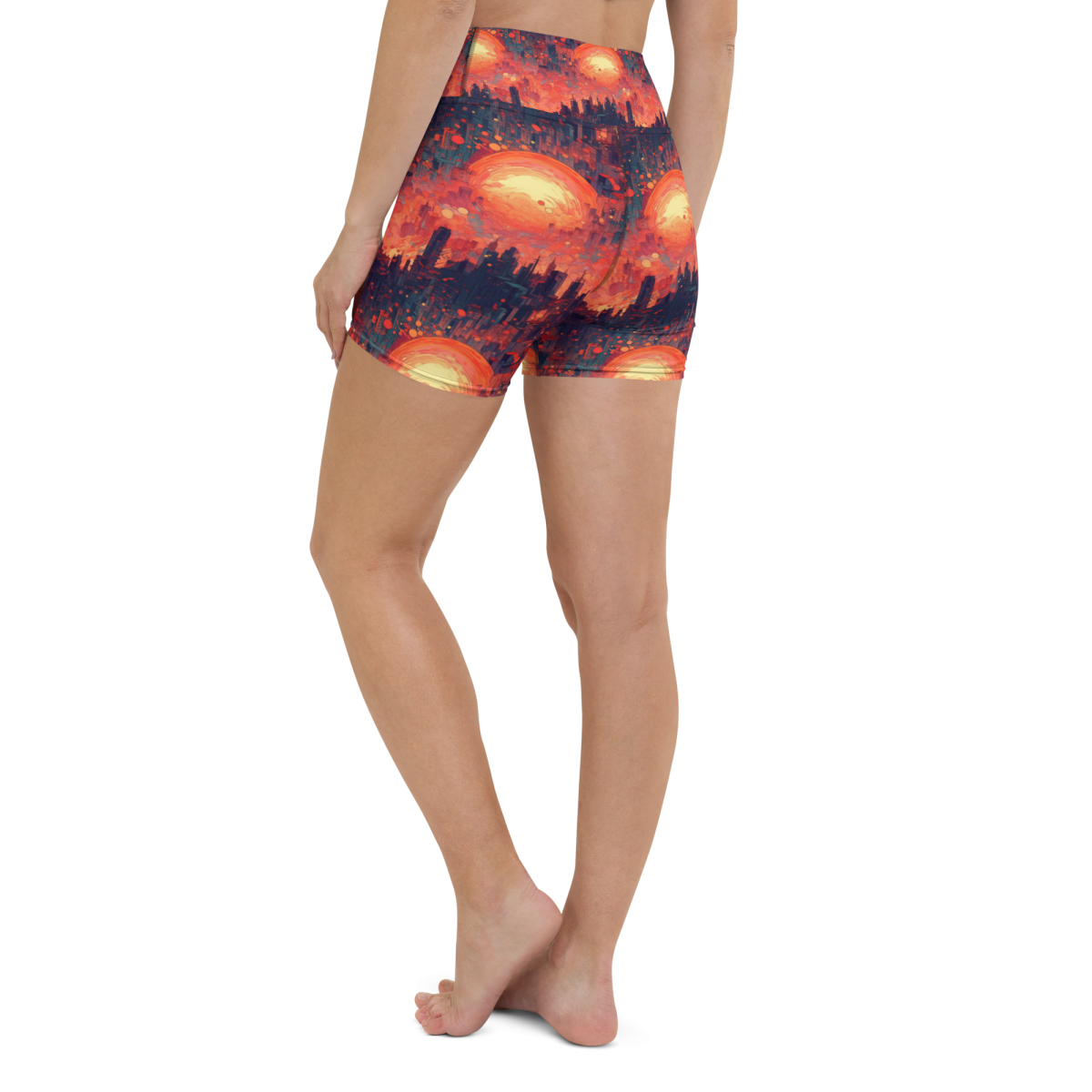 Fiery Dawn - Red/Black - Yoga Shorts - Image 13
