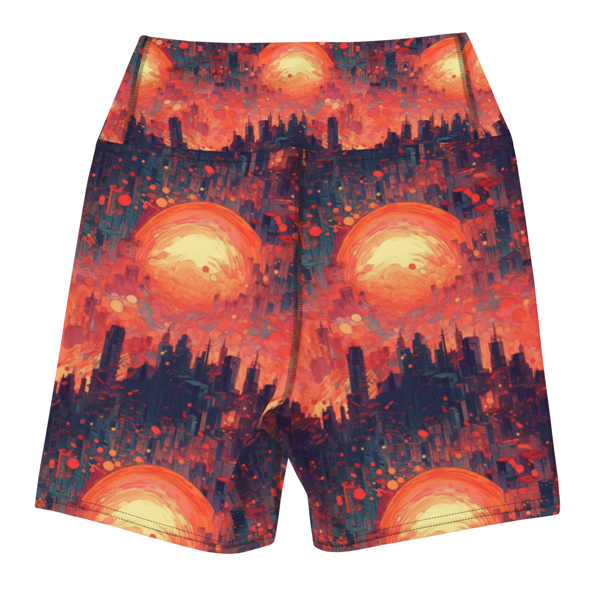 Fiery Dawn - Red/Black - Yoga Shorts - Image 16