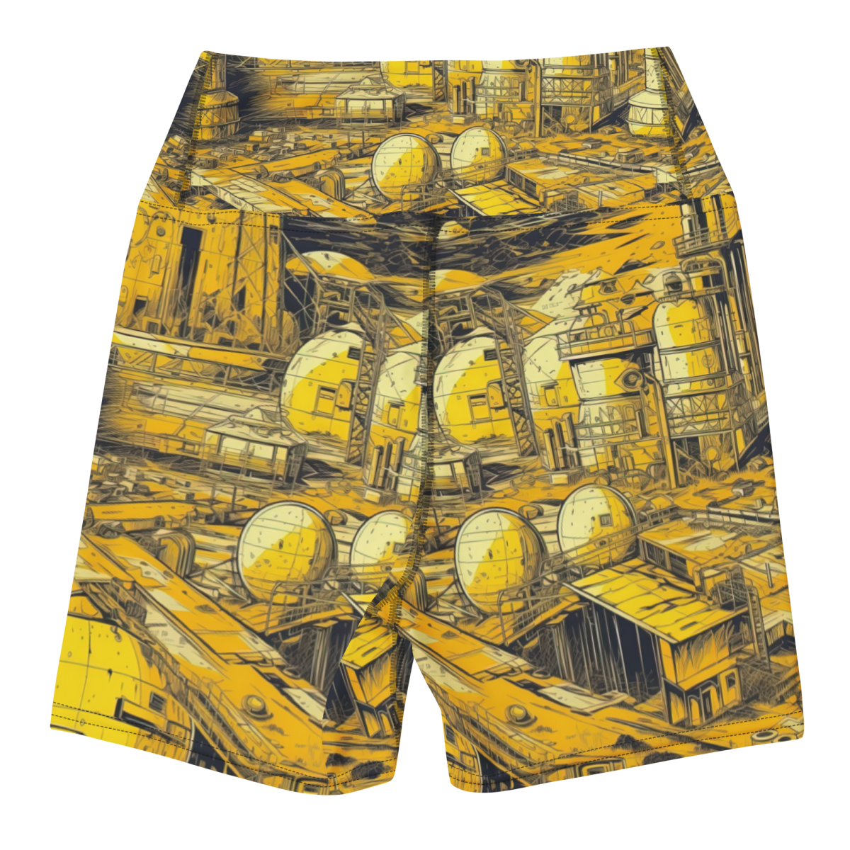 Moon Base - Yellow - Yoga Shorts - Image 16