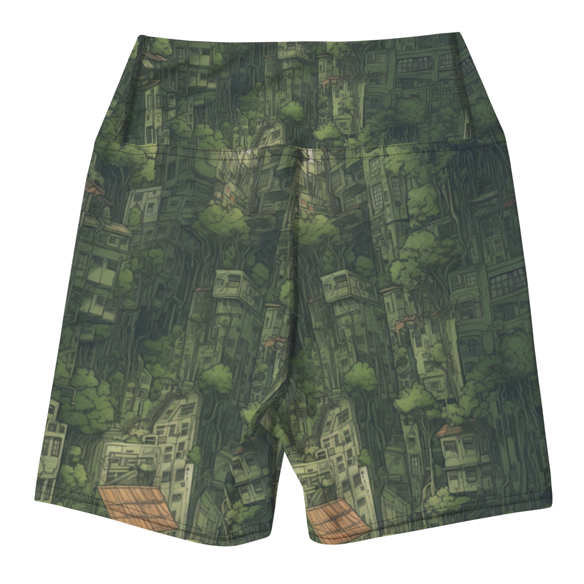 Nature Reclaims - Green - Yoga Shorts - Image 2