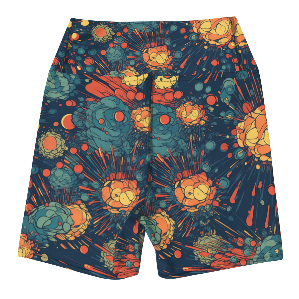 Subatomic Schism - Dark Blue--Yoga Shorts - Image 16