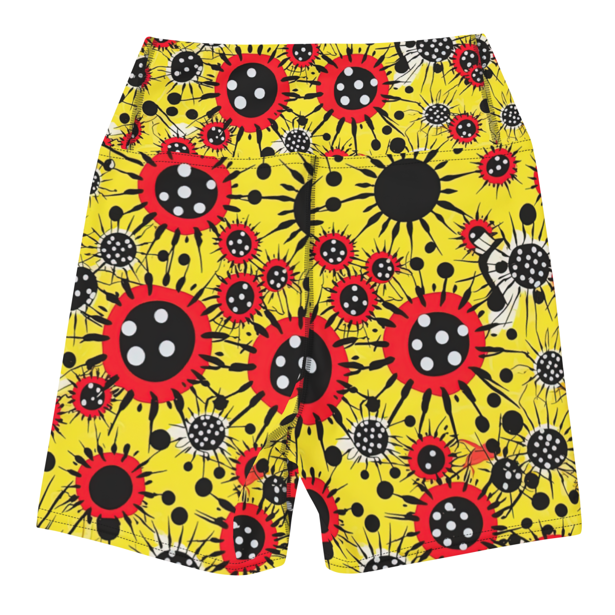 Virus Attack - Yellow/Red - Yoga Shorts - Image 16