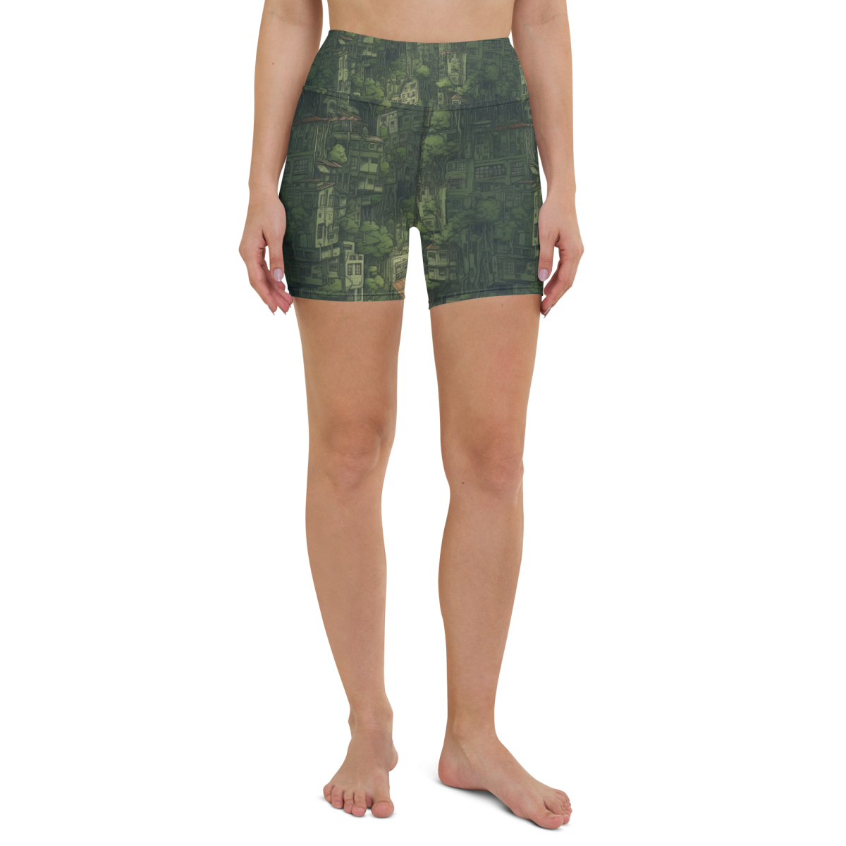 Nature Reclaims - Green - Yoga Shorts - Image 6