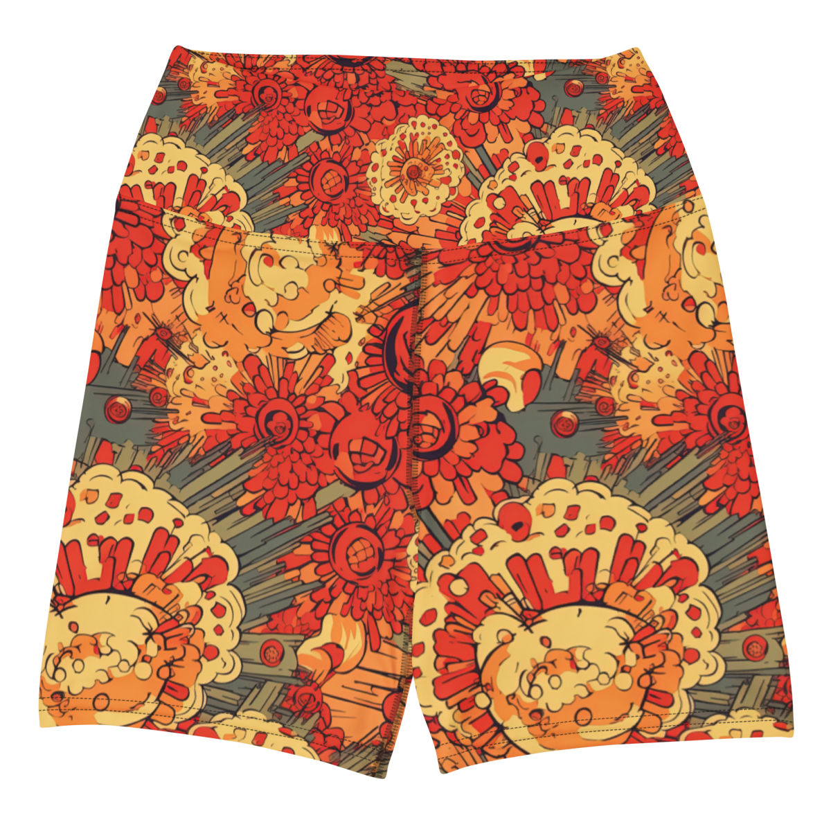 Fiery Fusion - Orange - Yoga Shorts
