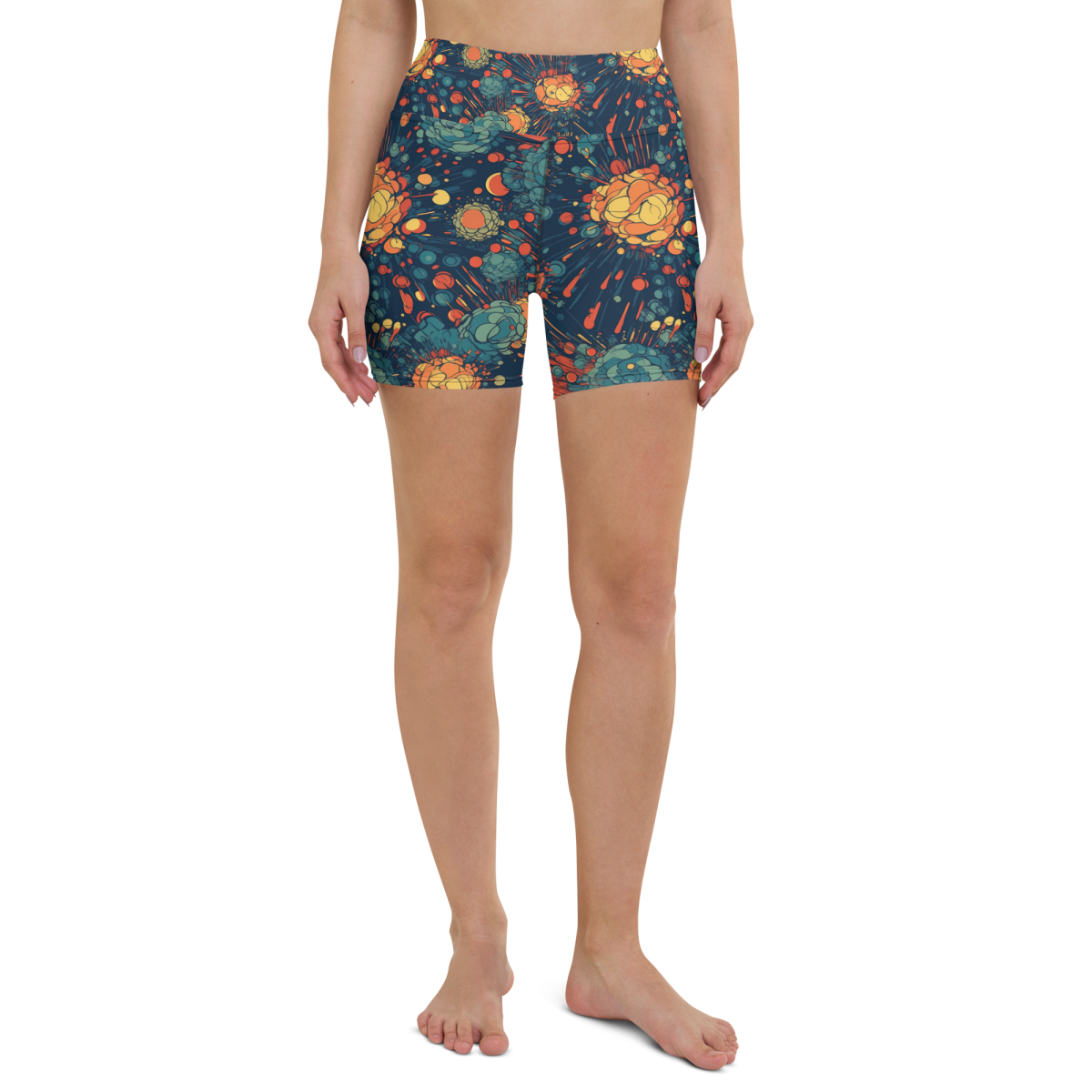Subatomic Schism - Dark Blue--Yoga Shorts - Image 4