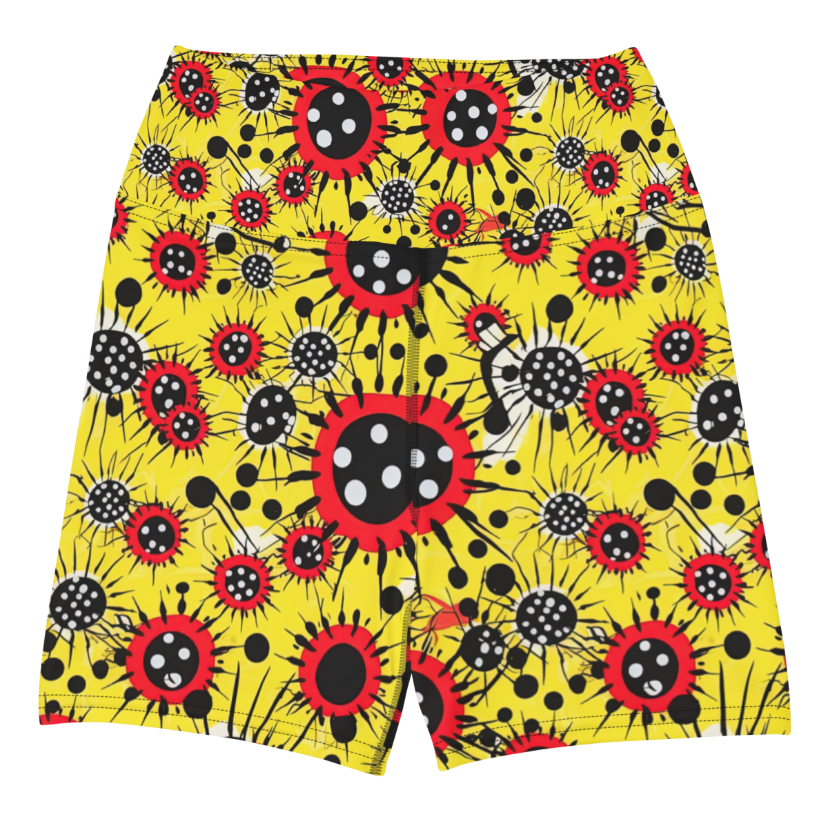 Virus Attack - Yellow/Red - Yoga Shorts